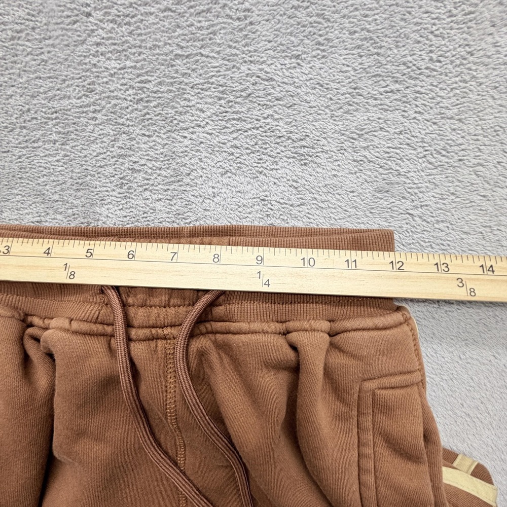Adidas Pants Womens M Brown Fleece Track Tapered Side Stripe Originals - Picture 5 of 9